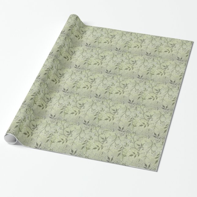 William Morris Jasmine Botanical Wrapping Paper (Unrolled)