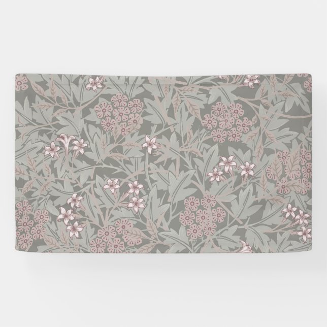 William Morris Jasmine Flower Pattern Banner (Horizontal)