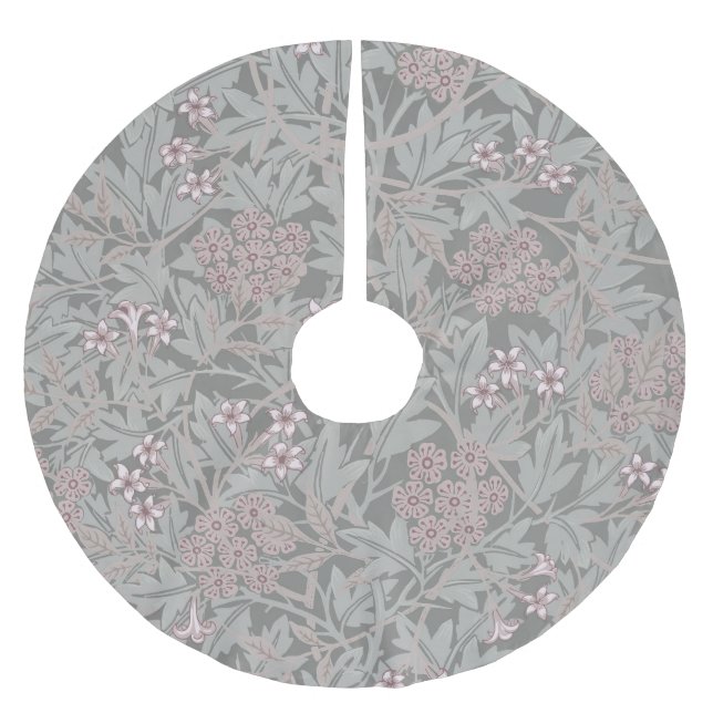 William Morris Jasmine Flower Pattern Brushed Polyester Tree Skirt (Front)