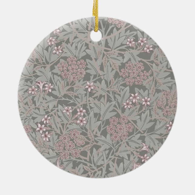William Morris Jasmine Flower Pattern Ceramic Ornament (Back)