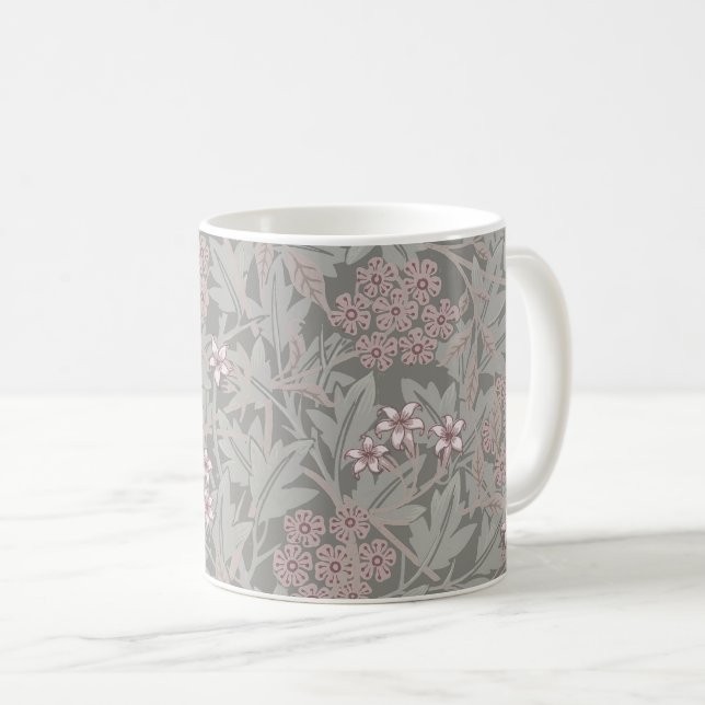 William Morris Jasmine Flower Pattern Coffee Mug (Front Right)