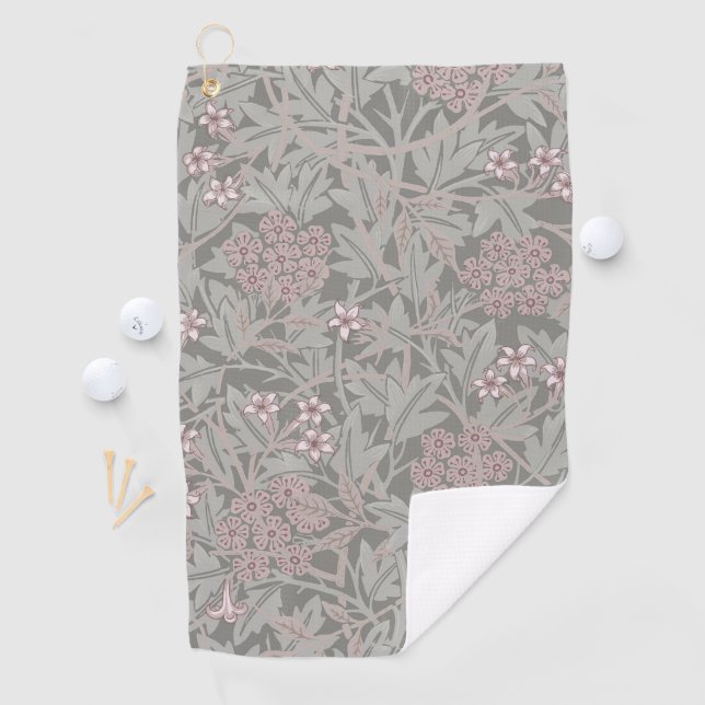 William Morris Jasmine Flower Pattern Golf Towel (InSitu)