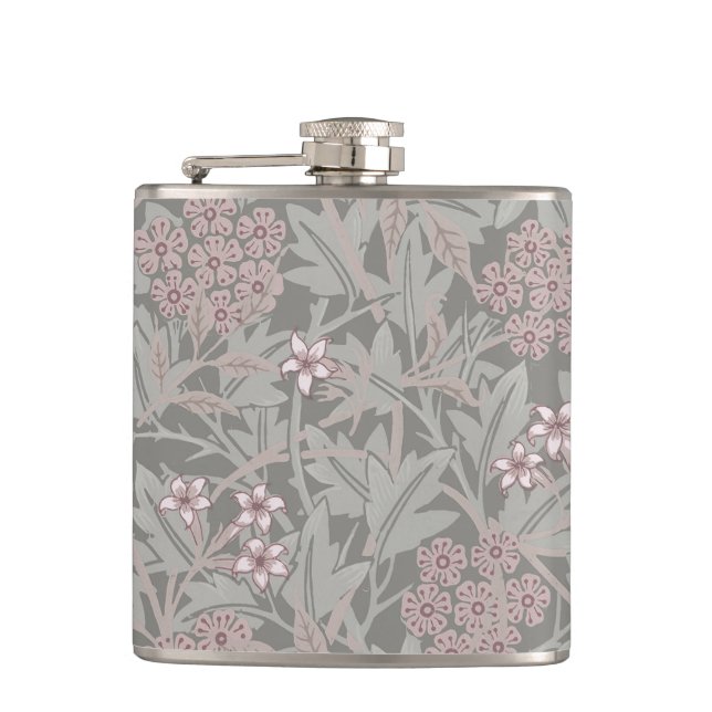 William Morris Jasmine Flower Pattern Hip Flask (Front)