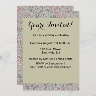 William Morris Jasmine Flower Pattern Invitation
