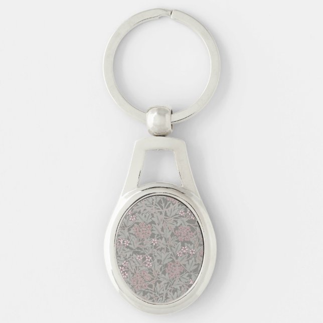 William Morris Jasmine Flower Pattern Keychain (Front)