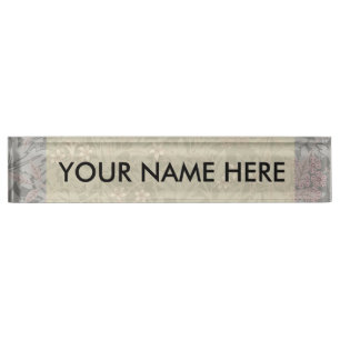William Morris Jasmine Flower Pattern Nameplate