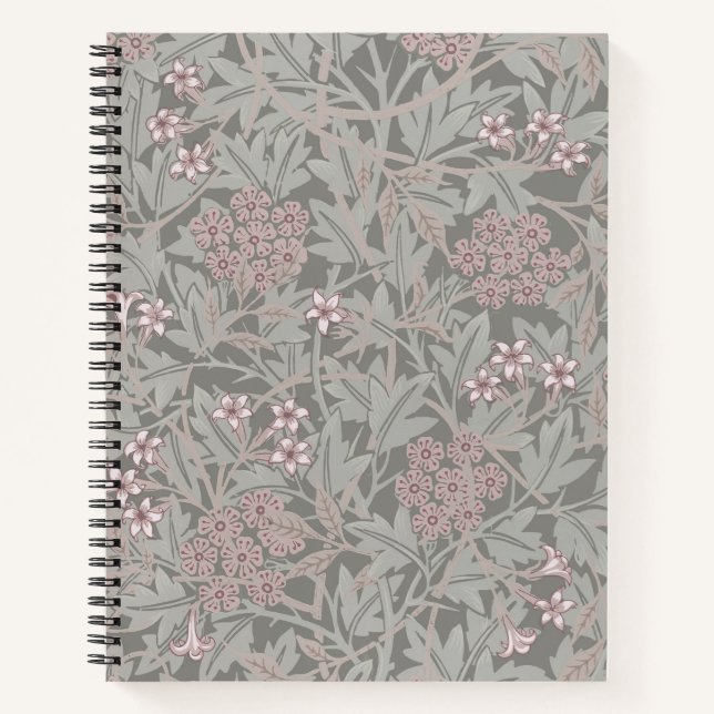 William Morris Jasmine Flower Pattern Notebook (Front)