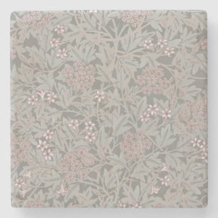 William Morris Jasmine Flower Pattern Stone Coaster
