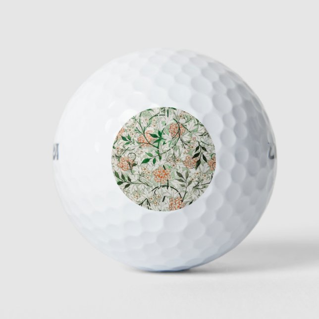 William Morris Jasmine Garden Flower Classic Golf Balls (Front)