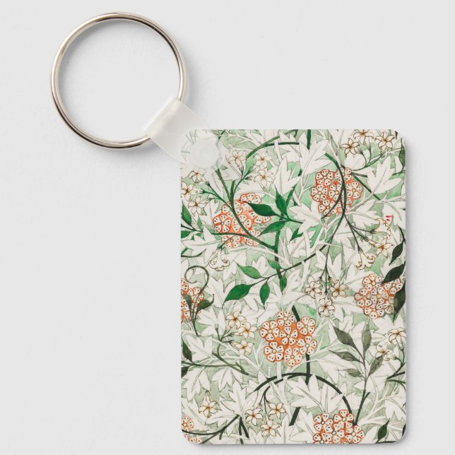William Morris Jasmine Garden Flower Classic Keychain (Front)