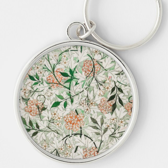 William Morris Jasmine Garden Flower Classic Keychain (Front)