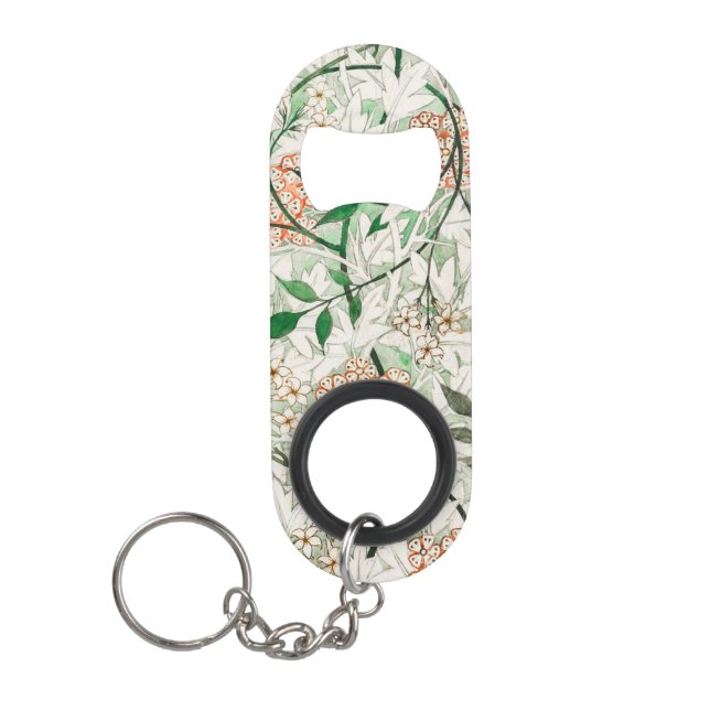 William Morris Jasmine Garden Flower Classic Keychain Bottle Opener (Front)