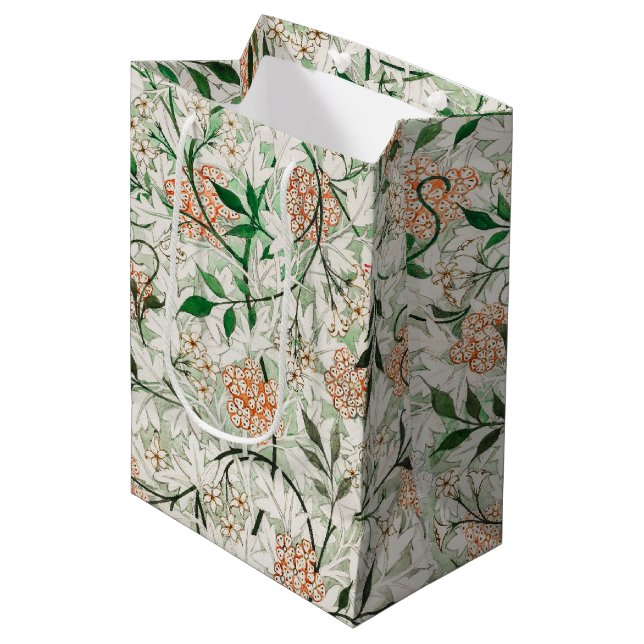 William Morris Jasmine Garden Flower Classic Medium Gift Bag (Front Angled)