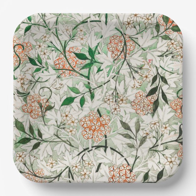 William Morris Jasmine Garden Flower Classic Paper Plate (Front)