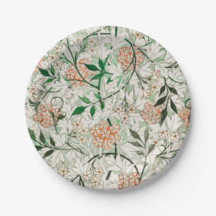 William Morris Jasmine Garden Flower Classic Paper Plate