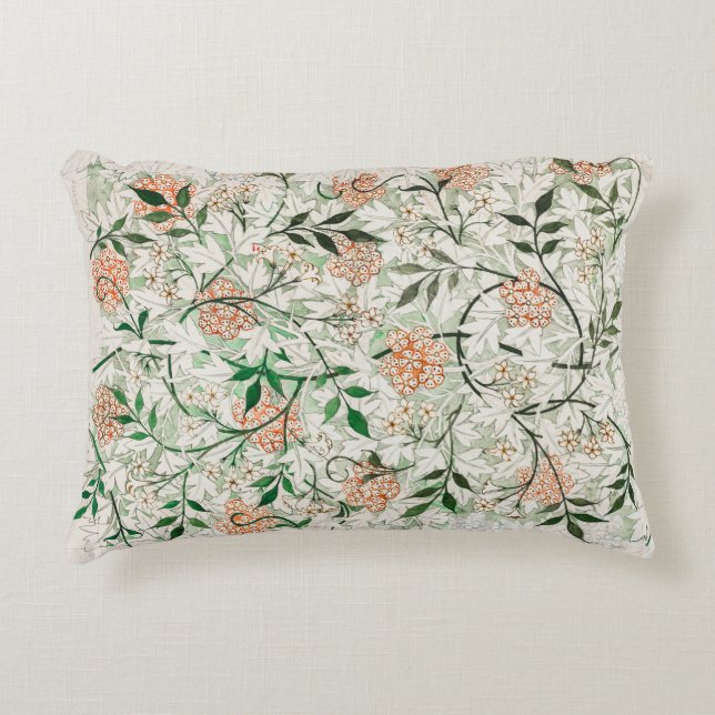 William Morris - Jasmine Pattern Artwork Accent Pillow (Front)