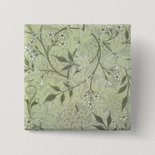 William Morris Jasmine Wallpaper 2 Inch Square Button