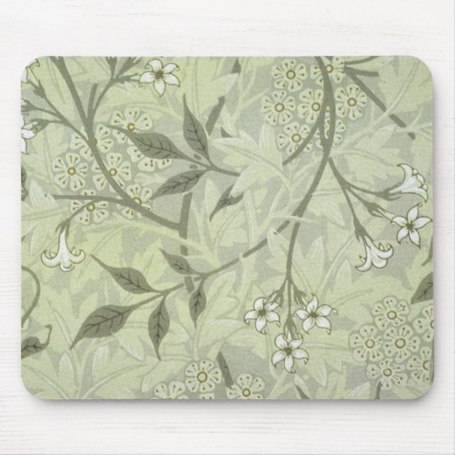 William Morris Jasmine Wallpaper Mouse Pad (Front)