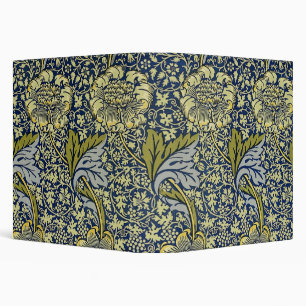 William Morris Kennet Floral Wallpaper Blue Gold Binder