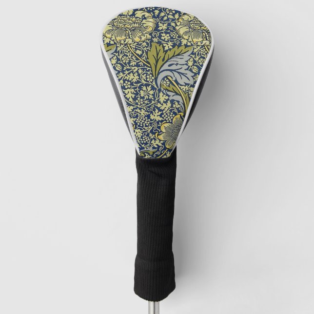 William Morris Kennet Floral Wallpaper Blue Golf Head Cover (Front)