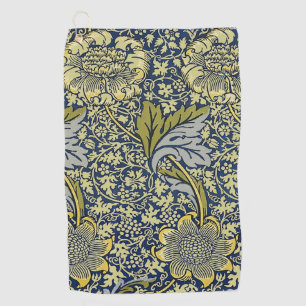 William Morris Kennet Floral Wallpaper Blue Golf Towel