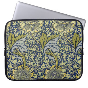 William Morris Kennet Floral Wallpaper Blue Laptop Sleeve