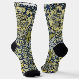 William Morris Kennet Floral Wallpaper Blue Socks