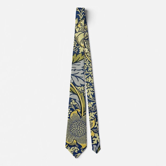 William Morris Kennet Floral Wallpaper Blue Tie (Front)