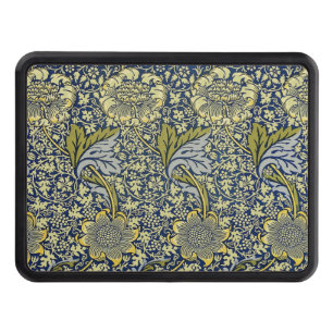 William Morris Kennet Floral Wallpaper Blue Trailer Hitch Cover