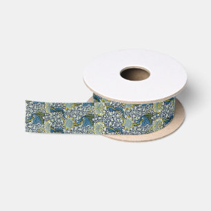 William Morris Kennet Pattern (Blue) Satin Ribbon