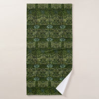 William Morris Large Green Leaves & Blue Flower