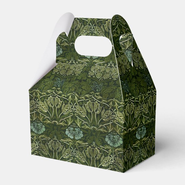 William Morris Large Green Leaves & Blue Flower Favor Box (Front Side)