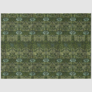 William Morris Large Green Leaves & Blue Flower Tissue Paper