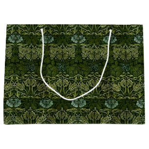 William Morris Large Green Tulip Rose Wallpaper Gift Bag