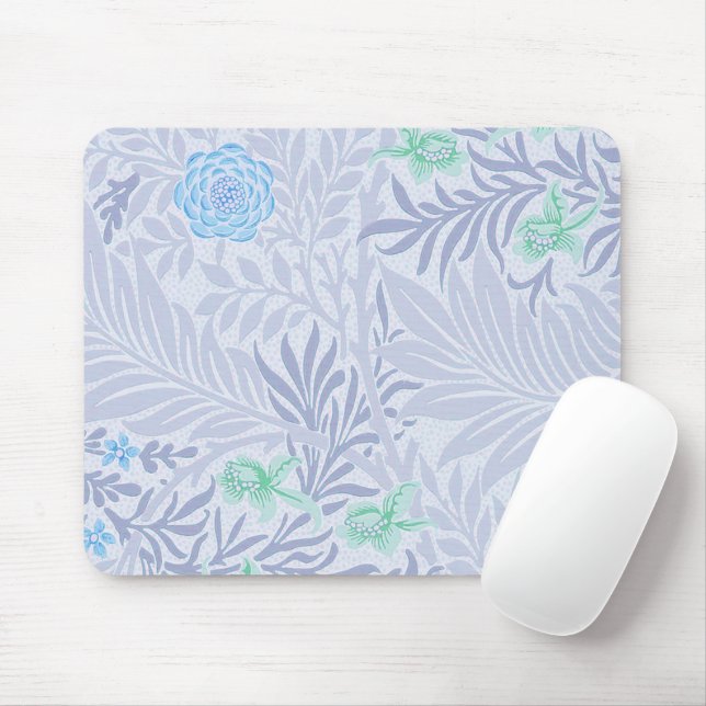 William Morris - Larkspur - Blue Flowers & Leaves Mouse Pad (With Mouse)