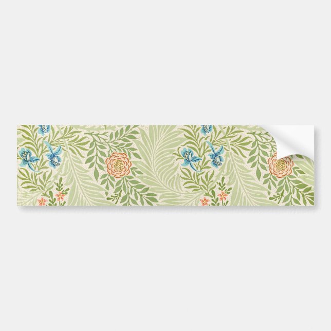 William Morris Larkspur Floral Pattern Bumper Sticker (Front)