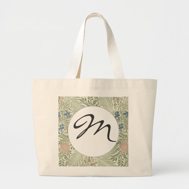 William Morris Larkspur Floral Pattern Large Tote Bag (Front)