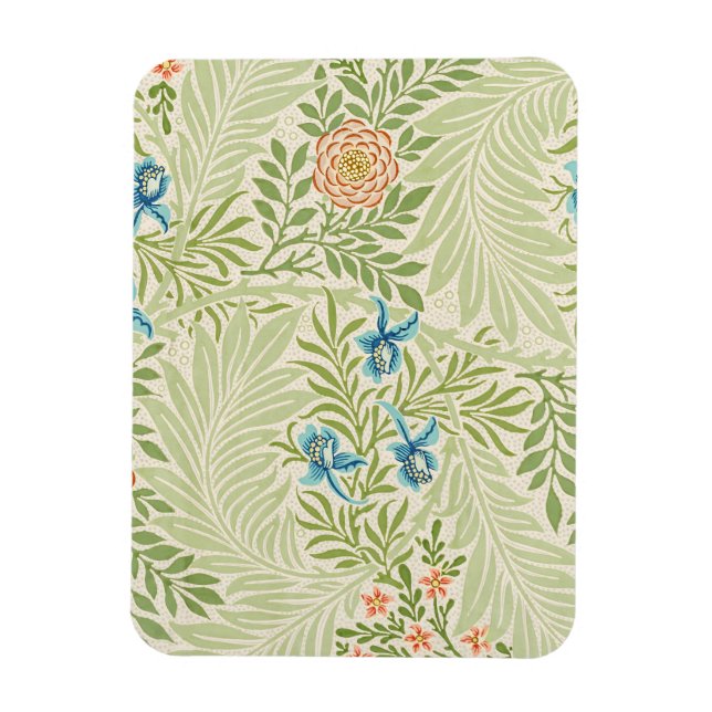 William Morris Larkspur Floral Pattern Magnet (Vertical)