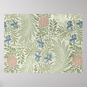 William Morris Larkspur Floral Pattern Poster