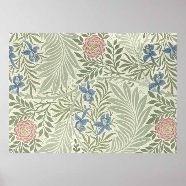 William Morris Larkspur Floral Pattern Poster (Front)