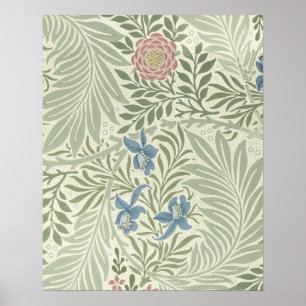 William Morris Larkspur Floral Pattern Poster