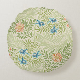 William Morris Larkspur Floral Pattern Round Pillow