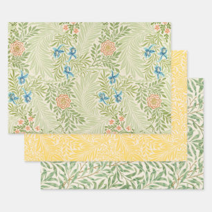 William Morris Larkspur Floral Pattern Wrapping Paper Sheet