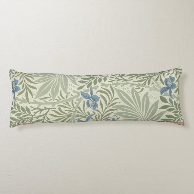 William Morris Larkspur Floral Wallpaper Body Pillow (Back)