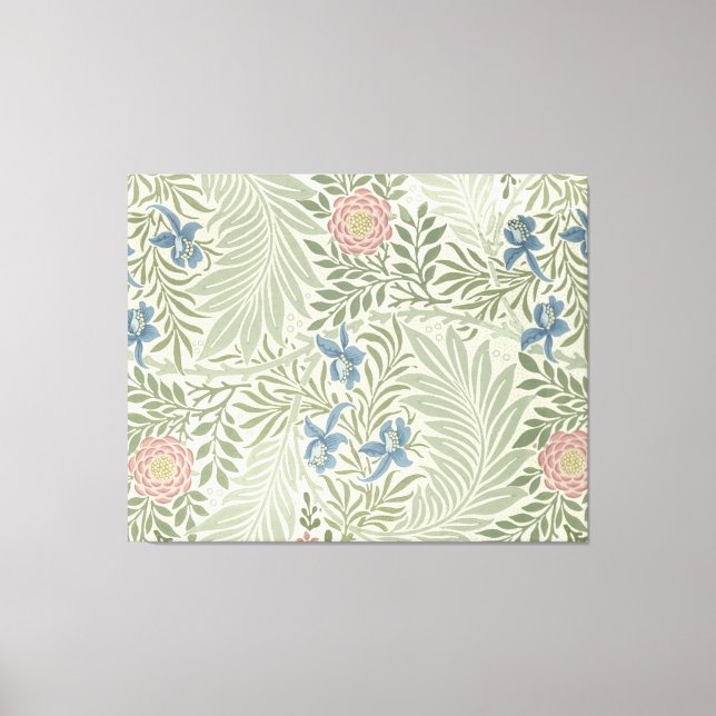 William Morris Larkspur Floral Wallpaper Canvas Print (Front)