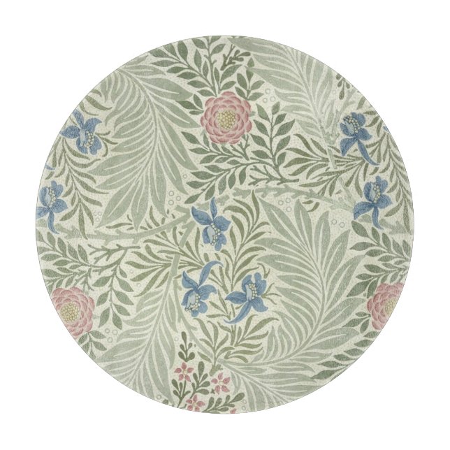 William Morris Larkspur Floral Wallpaper Cutting Board (Front)