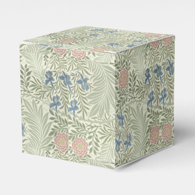 William Morris Larkspur Floral Wallpaper Favor Box (Front Side)
