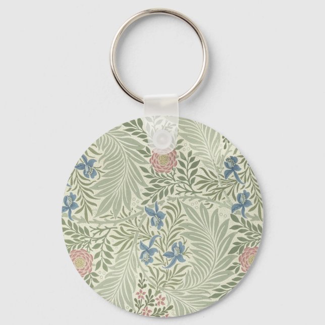 William Morris Larkspur Floral Wallpaper Keychain (Front)