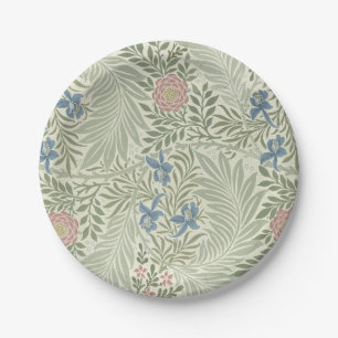 William Morris Larkspur Floral Wallpaper Paper Plate