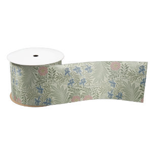 William Morris Larkspur Floral Wallpaper Satin Ribbon